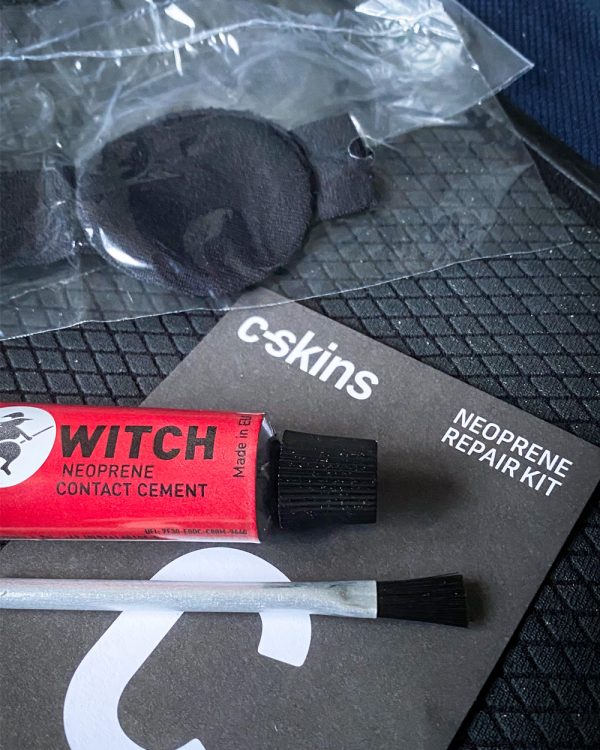Reparatie kit voor scheur in wetsuit, inclusief patches en lijm