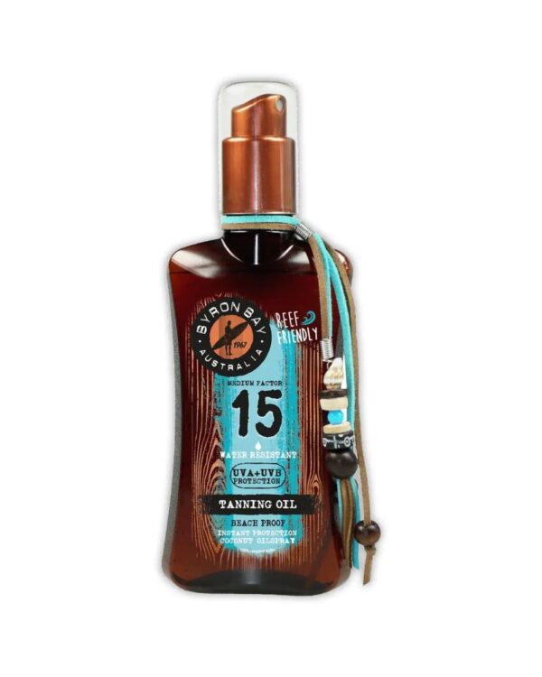 Byron Bay Coconut Tanning Oil Spray bottle SPF 15